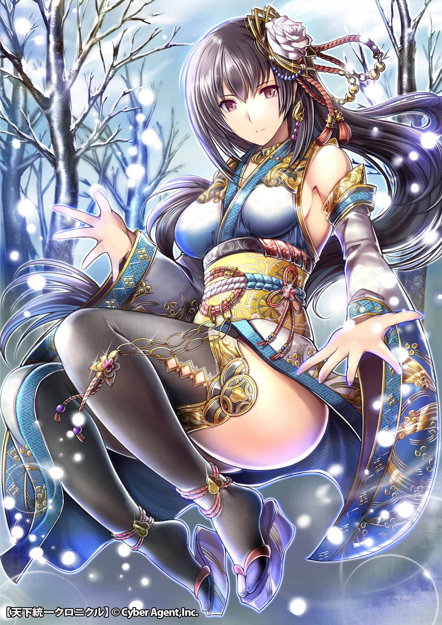 Wallpaper : illustration women anime girls thigh highs dark hair Japanese clothes comics mythology 1447x2047