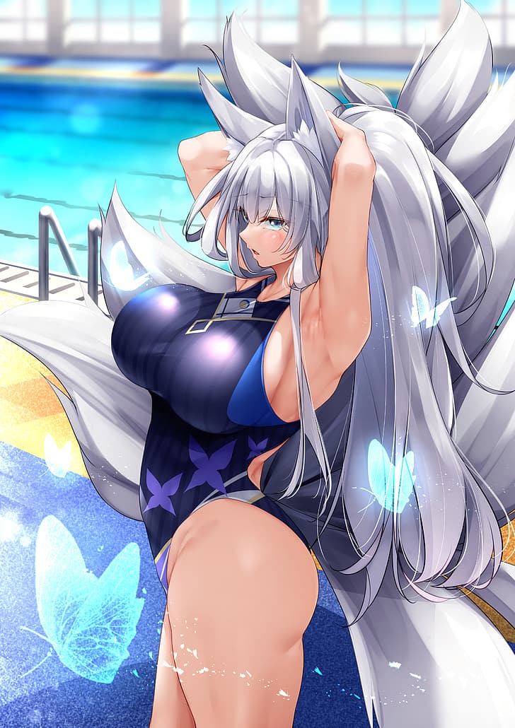 Anime anime girls Azur Lane Shinano Azur Lane long hair silver hair HD wallpaper