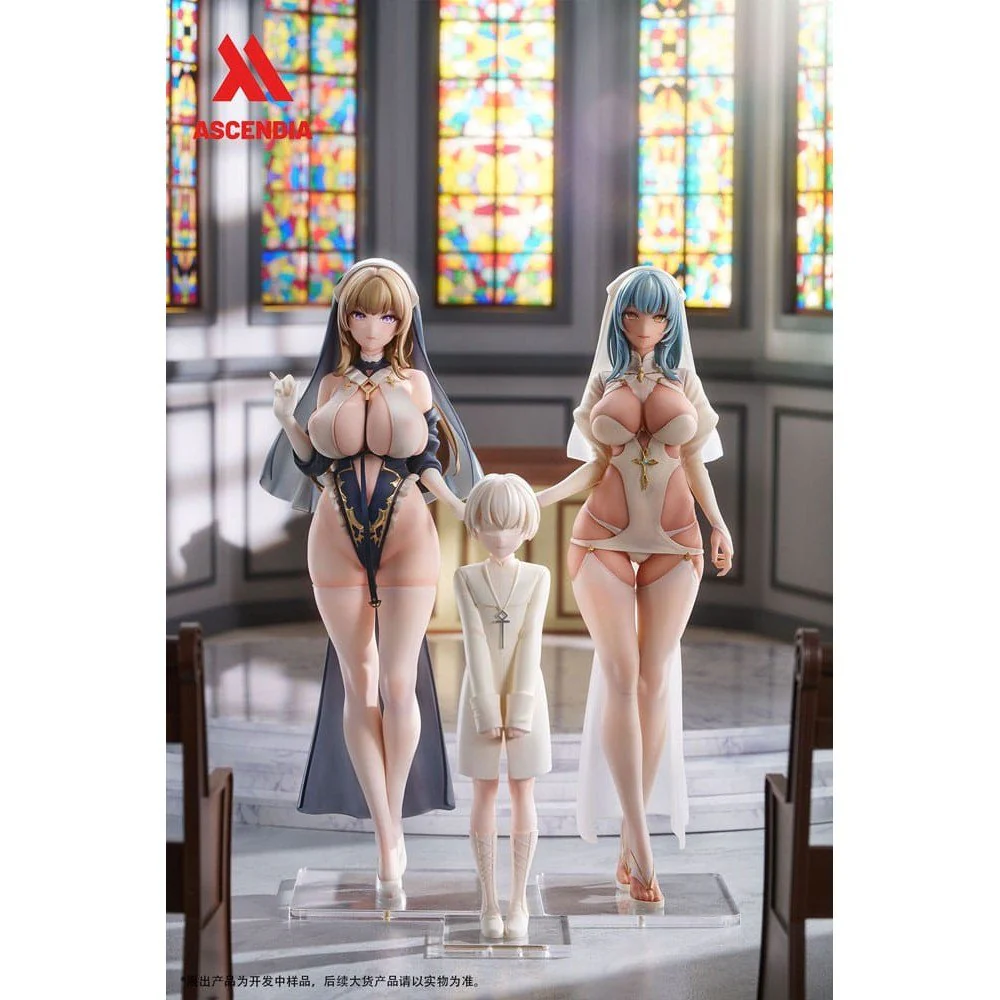 Original Character PVC Statues 2-Pack 16 Lily Nun Emily Nurse Illus