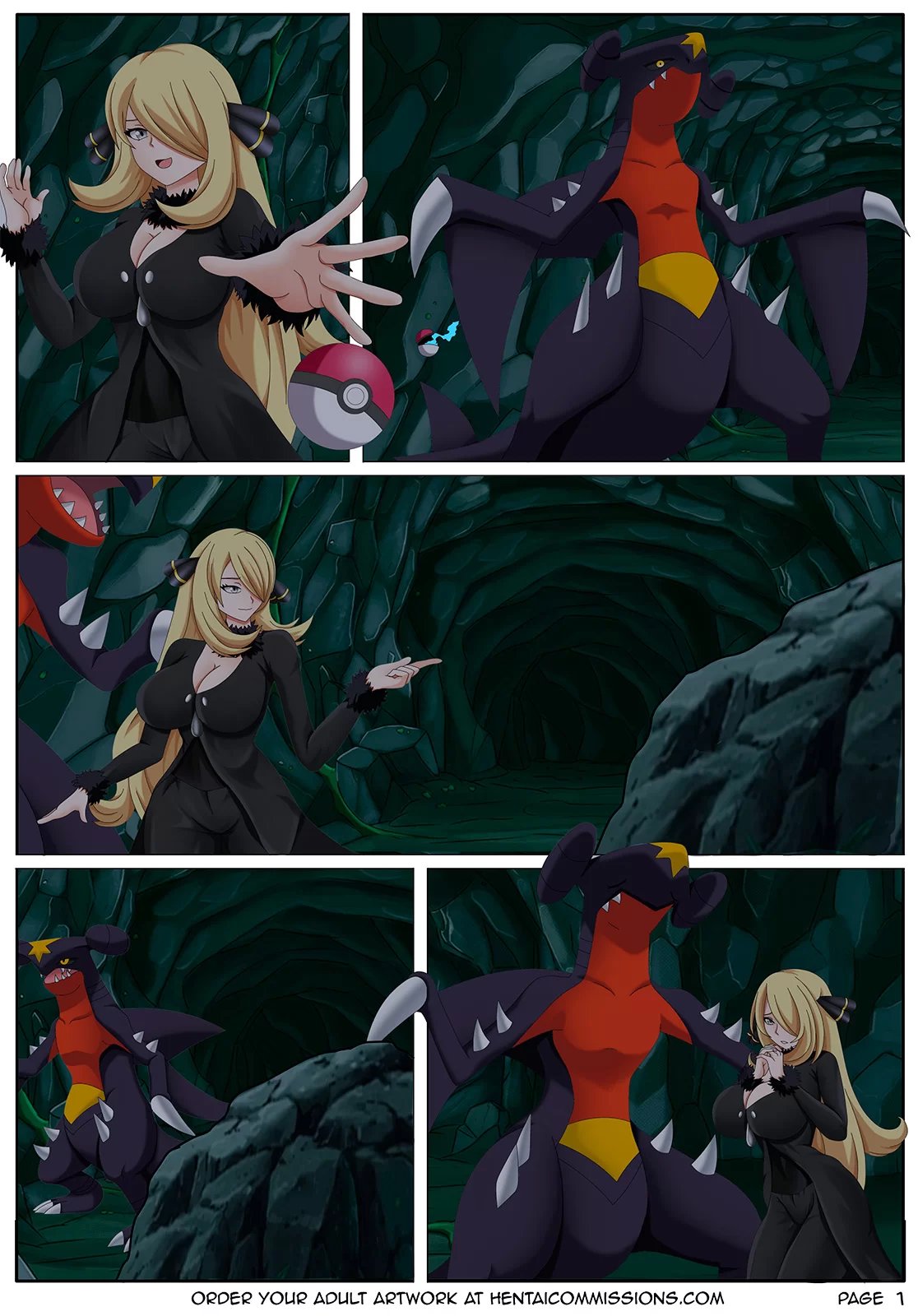 Pokemon Hentai Comic: Cynthia and Garchomp