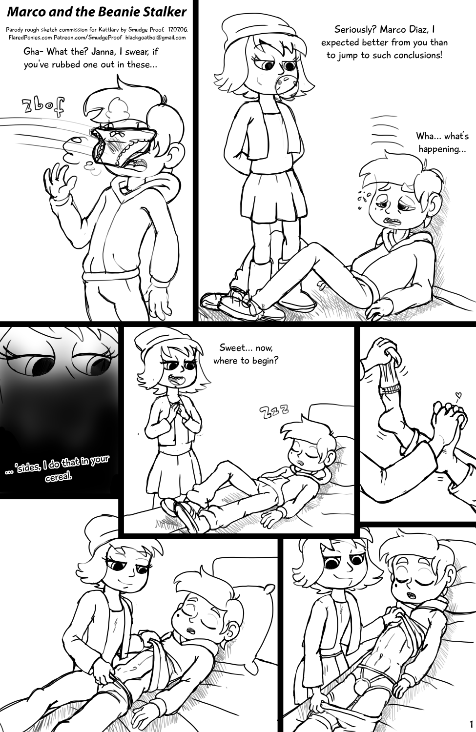Marco and the Beanie Stalker CFNM femdom porn comic