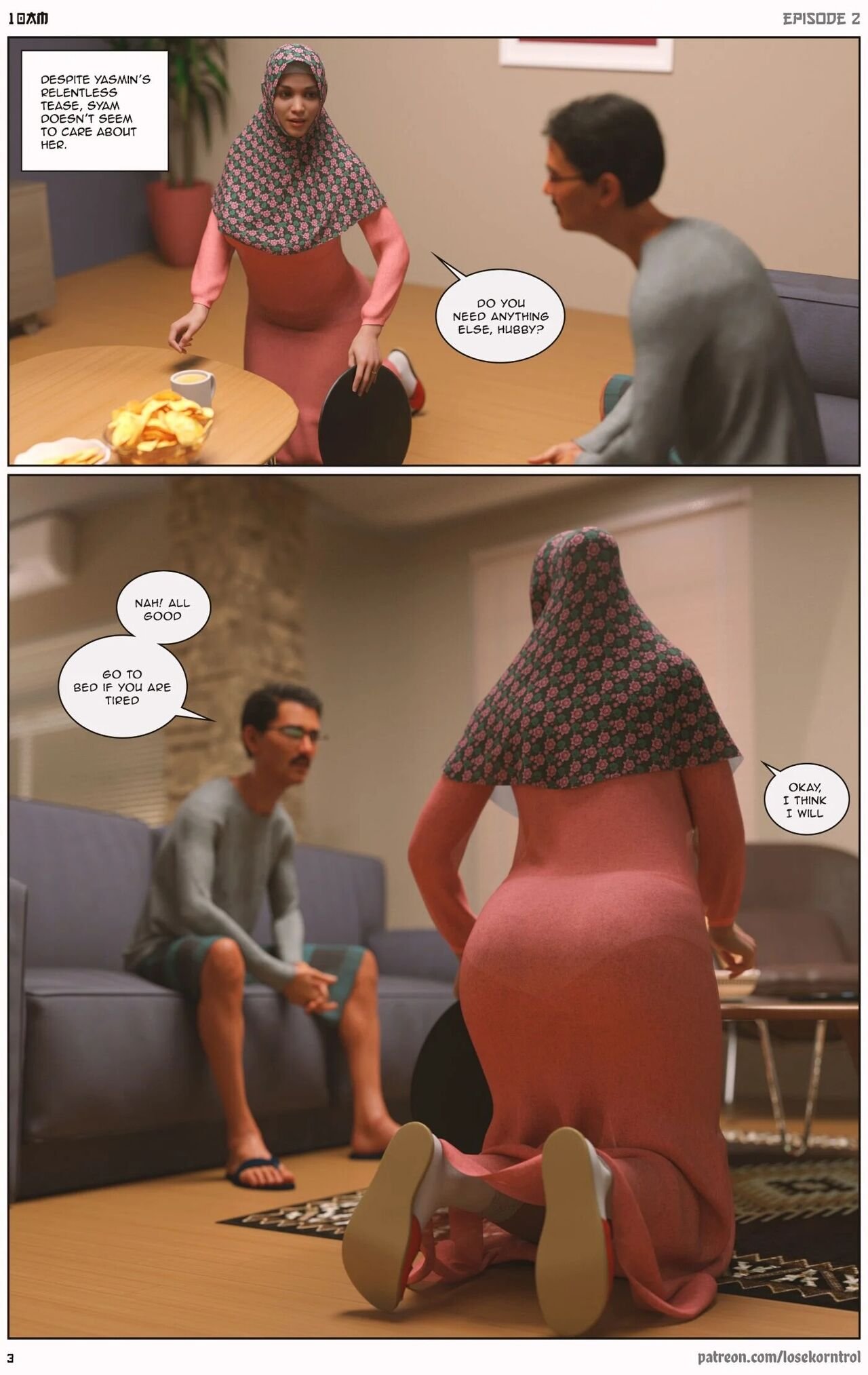 LoseKorntrol Hijab 3DX -10 AM Chapter 2 english porn comic