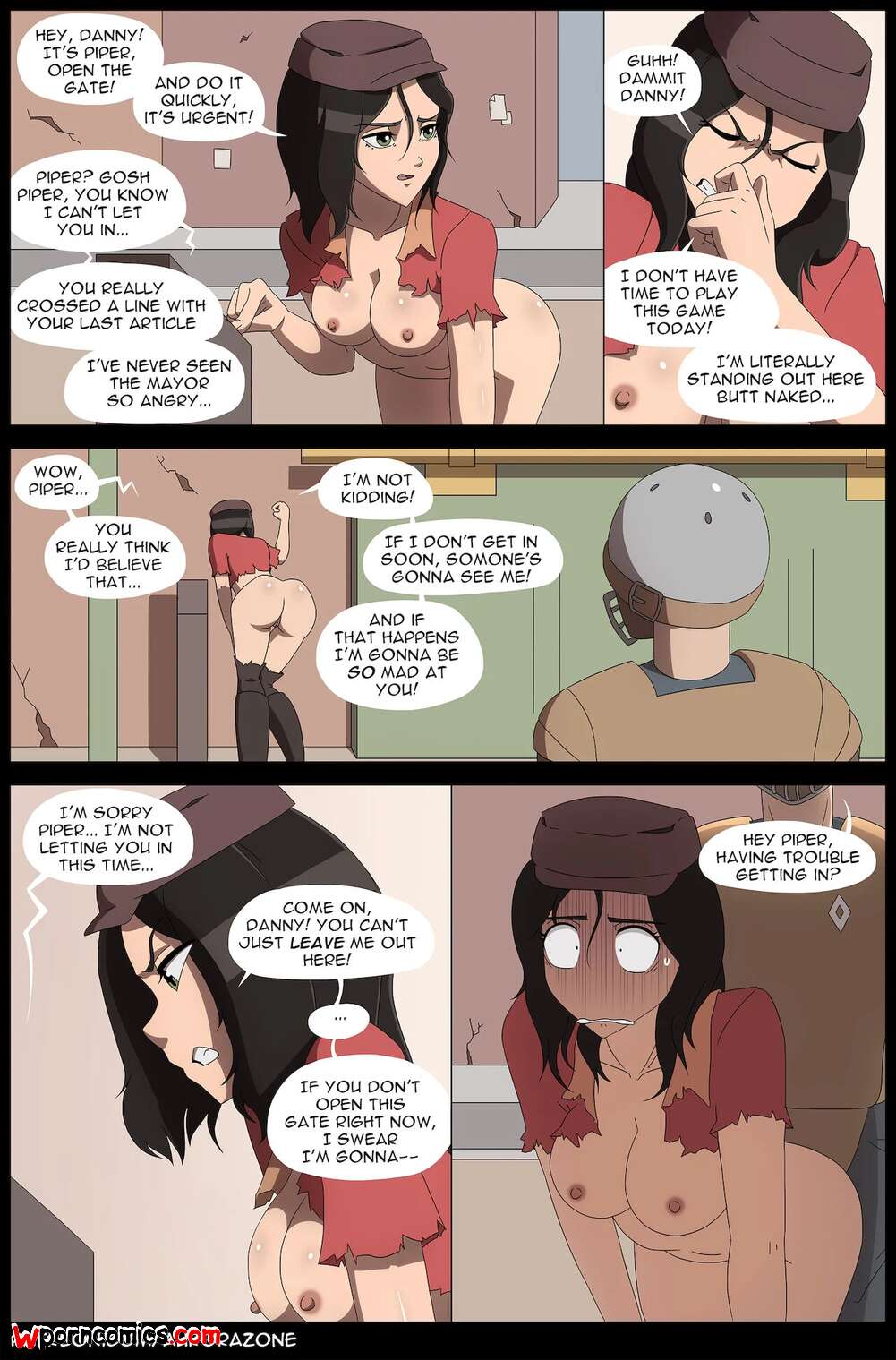 Porn comic Pipers public nudity. Aurora Zone Sex comic guys caught a