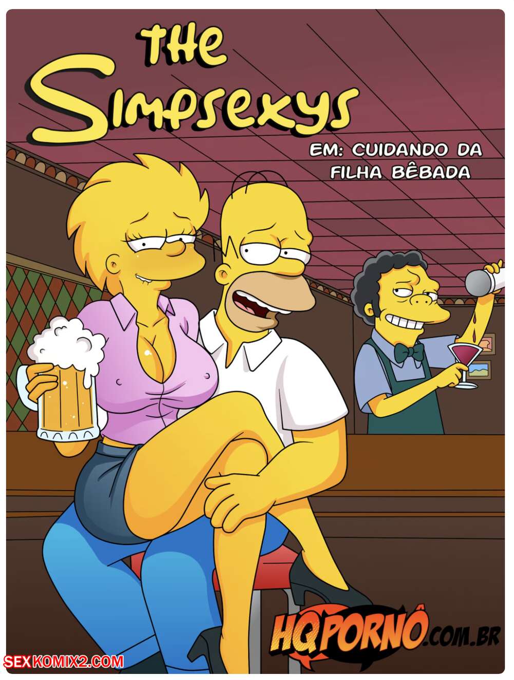 Porn comic Simpsons. Part 16. Caring for a drunk daughter. Os Simpsexys. HQPorno Sex comic took Lisa to