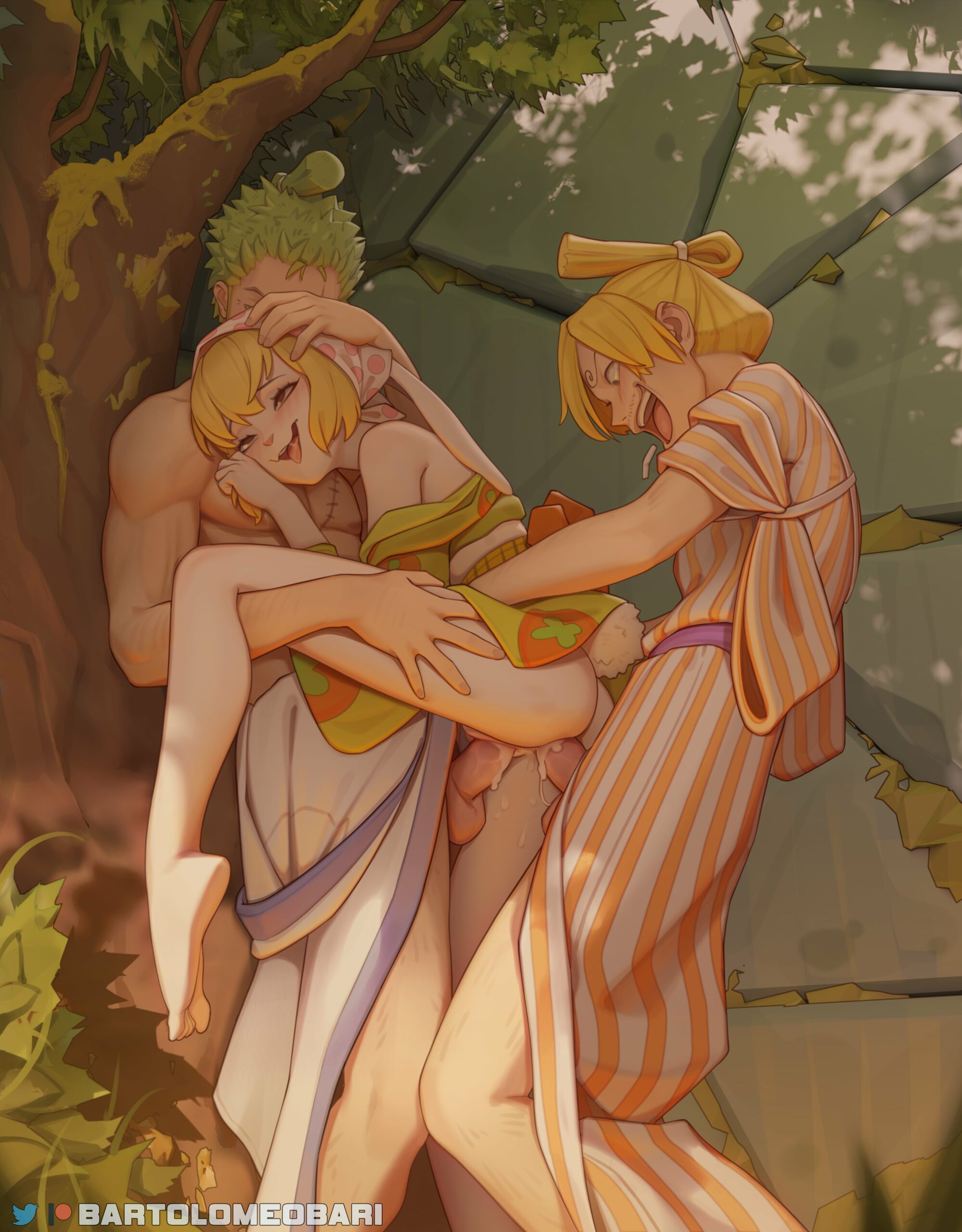 Carrot Take Double Creampie From Zoro And Sanji By Bartolomeobari