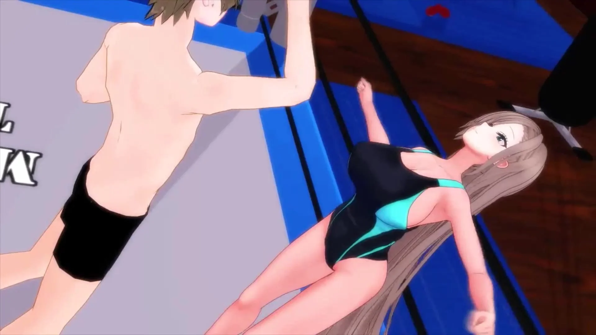 Ballbusting anime mixed fight