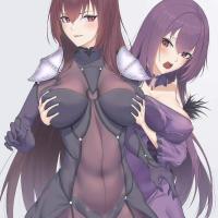 anime manga kissing breast squeeze
