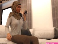 nude 3d anime hijab