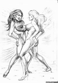 illustrated catfight and femdom comics