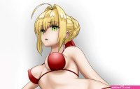 anime blonde breast