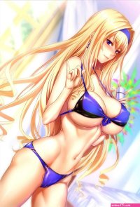 anime blonde breast