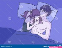 anime girl naked bed comic