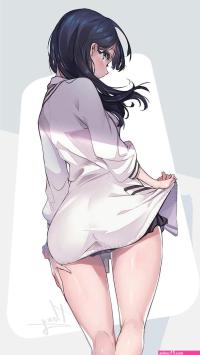 HD wallpaper: anime girls back shirt ass dark hair the gap Takarada Rikka