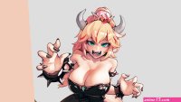big boobs Bowsette anime girls boobs fantasy girl anime horns HD Wallpaper