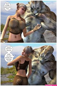 Busty babe sucking trolls cock