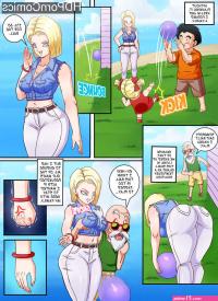 Android 18 x Master Roshi comic porn