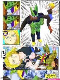 Android 18 vs Cel porn comic