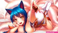 league of legends ahri anime girls big boobs Custom Playmat Mat 6194
