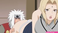Busty Tsunade from Naruto anime gets a big dick!