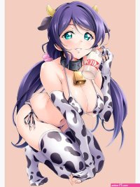 Oppai huge boobs milky anime cow girl Art Print by Lewdities