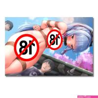 Naked Girl Kamisato Ayaka Anime Pron Wall Art Picture Canvas Posters and Printis Home Decor Modern Painting