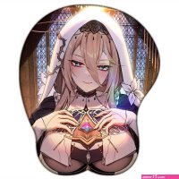 Sexy Big Boobs Mouse Pad Honkai Impact Aponia Nun Girl Gamer Anime Cut
