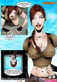 Porn comic Lara Croft. Leandro Comics. Sex comic busty brunette Lara