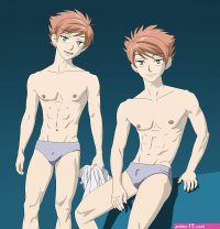 Sexyanimes on X: hot anime boy boys OuranHighSchoolHostClub school muscle muscles teen glasses abs underwear posing sexy sitting legsopen bishiounen
