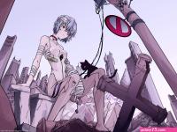 Naked anime character Neon Genesis Evangelion Ayanami Rei bandage HD wallpaper