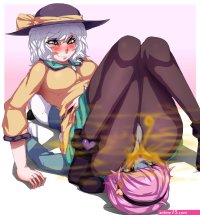 Lazei Commissions CLOSED on X: Koishi facefarting Satori Request.