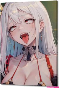 : Anime Girl Ahegao Face White Hair Poster Decorative Painting Canvas Wall Posters And Art Picture Print Modern Family Bedroom Decor Posters 16x24inch40x60cm: Posters Prints