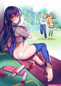 Wallpaper : illustration anime ass Love Live cartoon thigh highs feet Minami Kotori panties comics breast hold Sonoda Umi Kousaka Honoka mangaka 1280x1807