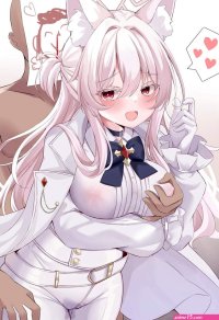 1boy groping white hair 1girl grabbing
