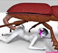 Cute pale anime chick having monstersex with a huge slimy creature.