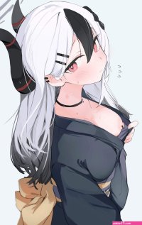jacket small breasts nipple piercing nipples white hair