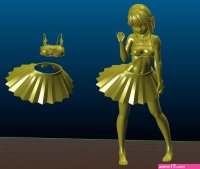 Free STL file Sexy anime girl Nekolin ver.2 naked and with accessories