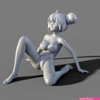 OBJ Cute Anime Girl Nude 3D-Cults