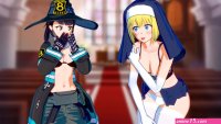 Anime Nun Iris Fucked by Futanari Maki Oze Porn Video