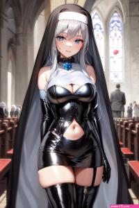 Silver-Haired Latex Nun