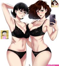 Misae and Tamako Shinchan x Doraemon