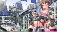 Pic. Wallpaper Anime 1920x1080 Shirt Weapon Hase Nopan Yuu Bra Underwear Gun Cleavage 422083B