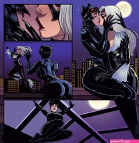 Black Cat and Catwoman Ramartwork Marvel and DC Comics nudes by itselectric124