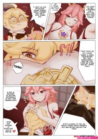 Porn comic Yae Mikos special service. Genshin Impact Erotic comic big dick buddy.