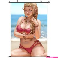 Beach Anime Sexy Girl Poster Aesthetic Wall Scroll Art Picture Canvas Print