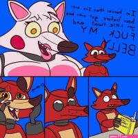 Foxy Mangle Belly Cum Inflation porn comics. Furry porn comics.