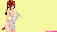 Wallpaper : anime girls yellow background naked apron tenga 6492x3652