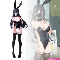 Native Anime Figure Bunny Girl Hentai Anime Figure Junior Sauce Full Japanese Sexy Nude Girl Statue Adult Model Gift Boy Toy Black bunny girl junno box
