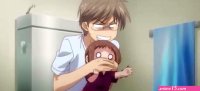 Petite chick is being fucked by a big brute in this adult cartoon