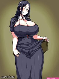 Porn image of slicked hair thick bbw cartoon chubby big tits big ass created by AI