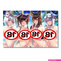 Fantasy Girls Beach Big Tits Nude Picture Canvas Wall Art Anime Posters and Prints Home Decor Modern Painting